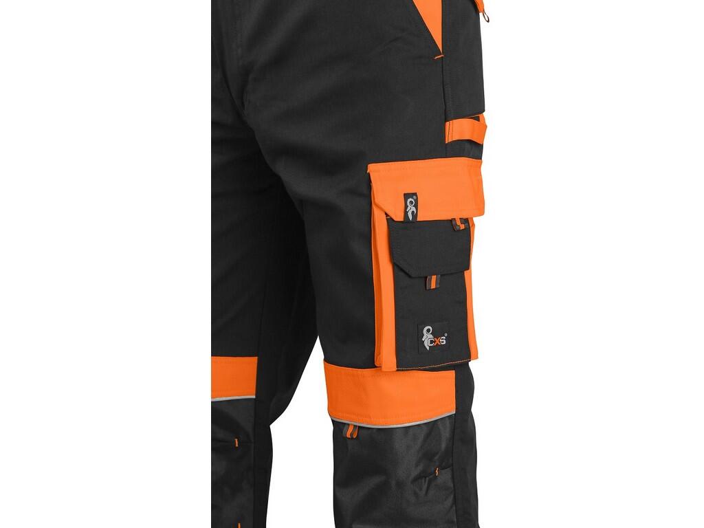 Kalhoty do pasu CXS SIRIUS BRIGHTON, černo-oranžová, vel.46